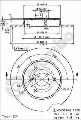 BRECO bs7596 -  Тормозной диск