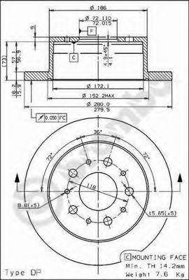BRECO bs7606 -  Тормозной диск