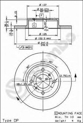 BRECO bs7608 -  Тормозной диск
