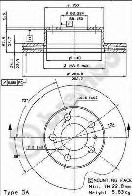 BRECO bs7836 -  Тормозной диск