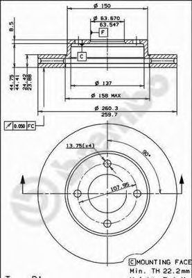 BRECO bs8016 -  Тормозной диск