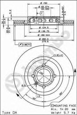 BRECO bs8195 -  Тормозной диск