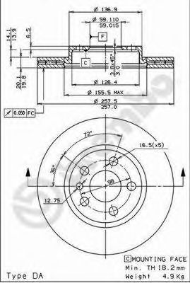 BRECO bs8254 -  Тормозной диск