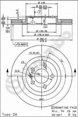 BRECO bs8280 -  Тормозной диск