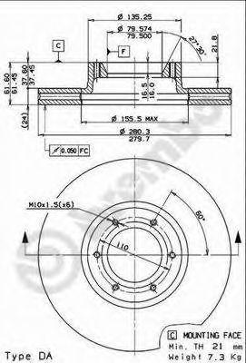 BRECO bs8338 -  Тормозной диск