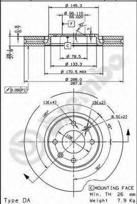 BRECO bs8358 -  Тормозной диск