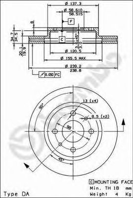 BRECO bs8393 -  Тормозной диск