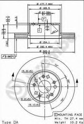 BRECO bs8434 -  Тормозной диск