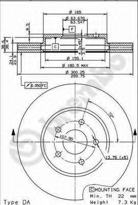 BRECO bs8436 -  Тормозной диск