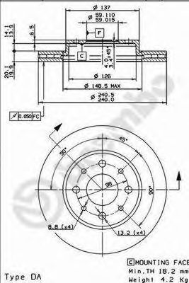 BRECO bs8441 -  Тормозной диск
