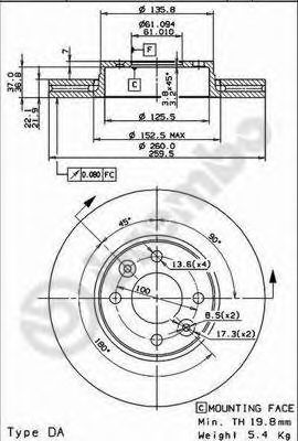 BRECO bs8450 -  Тормозной диск