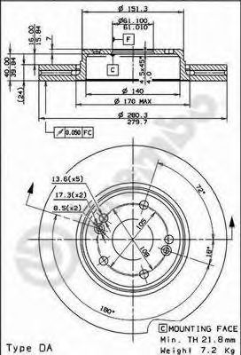 BRECO bs8451 -  Тормозной диск