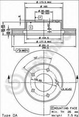 BRECO bs8455 -  Тормозной диск
