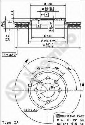 BRECO bs8486 -  Тормозной диск