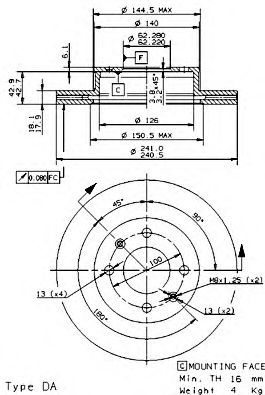 BRECO bs8512 -  Тормозной диск
