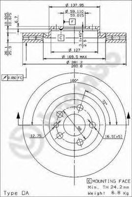 BRECO bs8524 -  Тормозной диск