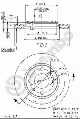 BRECO bs8525 -  Тормозной диск