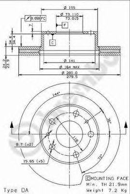 BRECO bs8529 -  Тормозной диск