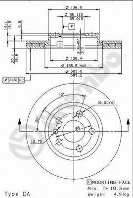 BRECO bs8541 -  Тормозной диск