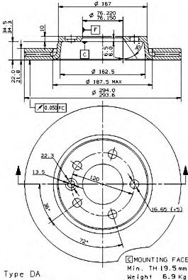 BRECO bs8553 -  Тормозной диск