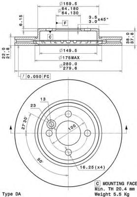BRECO bs8779 -  Тормозной диск