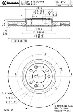 BRECO bs8869 -  Тормозной диск