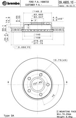 BRECO bs8871 -  Тормозной диск