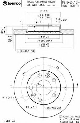 BRECO bs8939 -  Тормозной диск