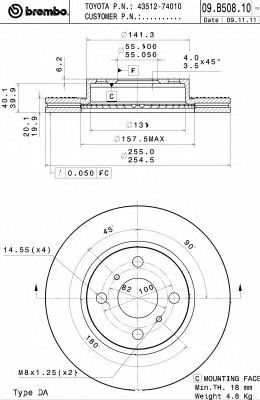 BRECO bs8943 -  Тормозной диск