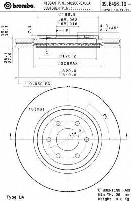 BRECO bs8946 -  Тормозной диск