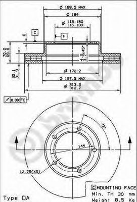 BRECO bv8465 -  Тормозной диск
