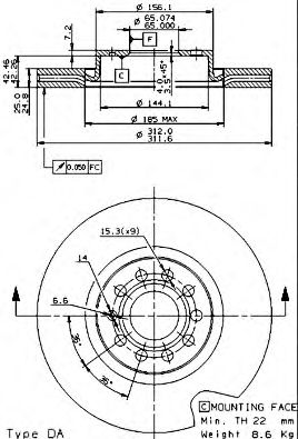 BRECO bv8585 -  Тормозной диск