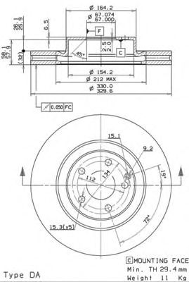 BRECO bv8696 -  Тормозной диск