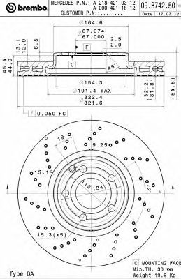 BRECO bv8995 -  Тормозной диск