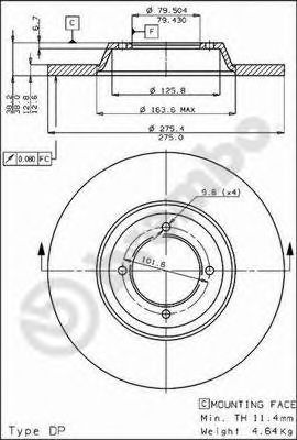BREMBO 08162910 -  Тормозной диск