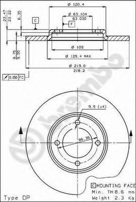 BREMBO 08164310 -  Тормозной диск