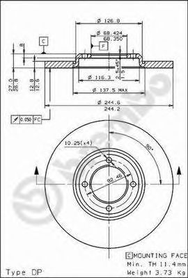 BREMBO 08165920 -  Тормозной диск