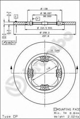 BREMBO 08216210 -  Тормозной диск