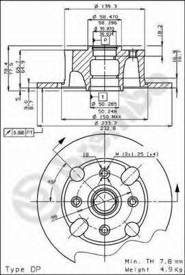 BREMBO 08216308 -  Тормозной диск
