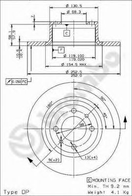 BREMBO 08255924 -  Тормозной диск