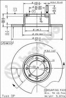 BREMBO 08256530 -  Тормозной диск