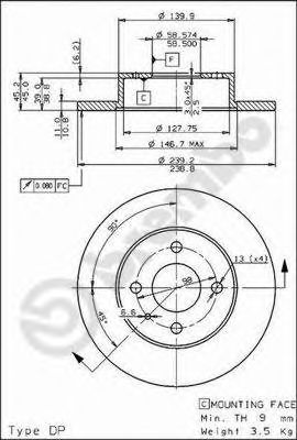 BREMBO 08279210 -  Тормозной диск