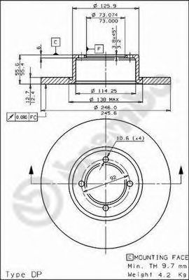 BREMBO 08295320 -  Тормозной диск