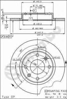 BREMBO 08298520 -  Тормозной диск