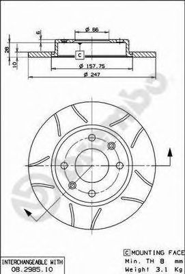 BREMBO 08298575 -  Тормозной диск