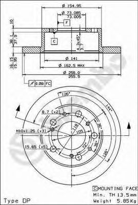 BREMBO 08306914 -  Тормозной диск