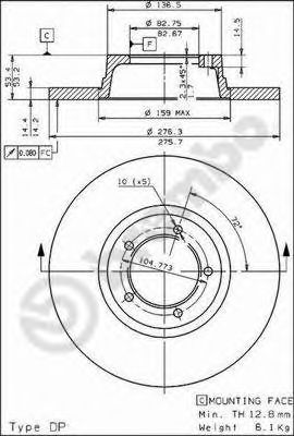 BREMBO 08308910 -  Тормозной диск