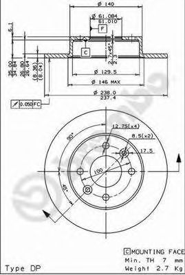 BREMBO 08314714 -  Тормозной диск