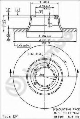 BREMBO 08363710 -  Тормозной диск