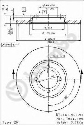 BREMBO 08377410 -  Тормозной диск
